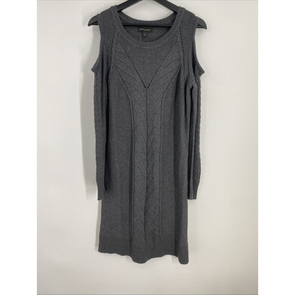 Banana Republic Cable Knit Off Shoulder Dress Women’s Large Preppy NWT 853